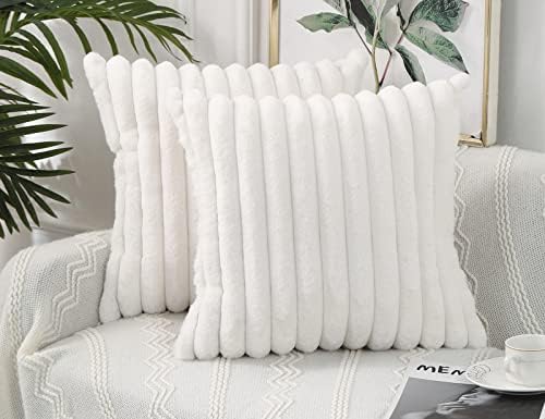 PANOD Faux Fur Decorative Large Throw Pillow Covers 28 x 28, Boho Modern Pillow by PANOD