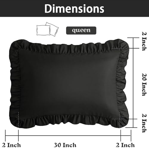 Ruffle Pillow Case Queen Size Set of 2 - Image 2