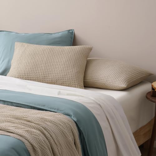 PHF Ultra Soft Waffle Pillow Shams Standard Size 20"x26", No Insert - Image 3