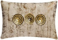 The HomeCentric Gold 12"x24" Lumbar Pillow Cover, Linen Floral & 3D Foil Oblong by TheHomeCentric