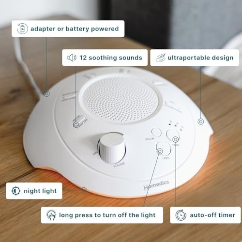 Homedics Sleep Better Portable Sound Machine, Night-Light, Soothing Sounds - Image 4