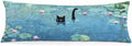 Black Cat Art Painting 20x54 Body Pillow Cover, Aesthetic Black Cat Decor Long by Unknown