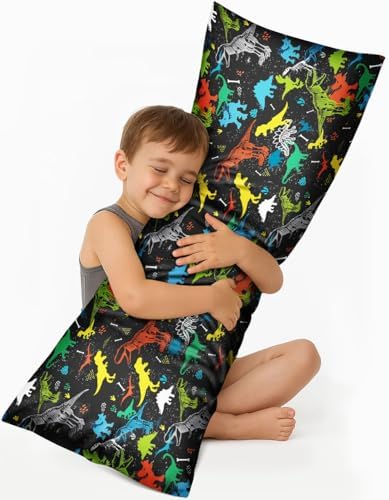 Miss Adola Kids Silk Body Pillow Cover 20x54 Inch, Dinosaur Bones by MissAdola