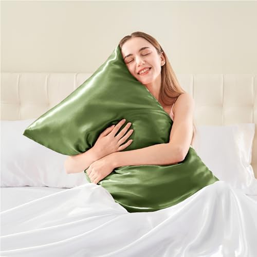BEDELITE Satin Body Pillow Cover, 20x54 Inch, Cedar Green - Image 2
