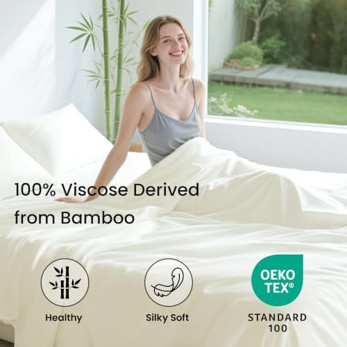Love's cabin 4 Piece King Size Sheet Set, 100% Rayon Derived from Bamboo - Image 2