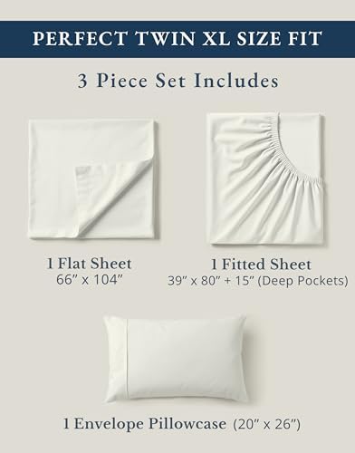 LANE LINEN Twin XL Sheet Set 100% Organic Cotton Soft 3pc - Image 4
