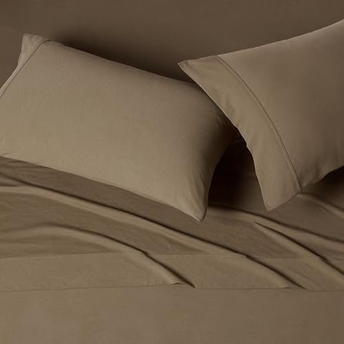 Amazon Basics 100% Cotton Jersey Bed Sheet Set, Machine Washable - Image 3