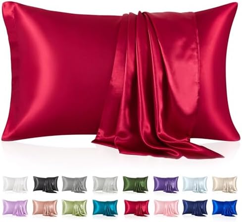 Silk Like Satin Pillowcase Standard Size, 2 Pack, 20x26 Inches by VCUSUELER