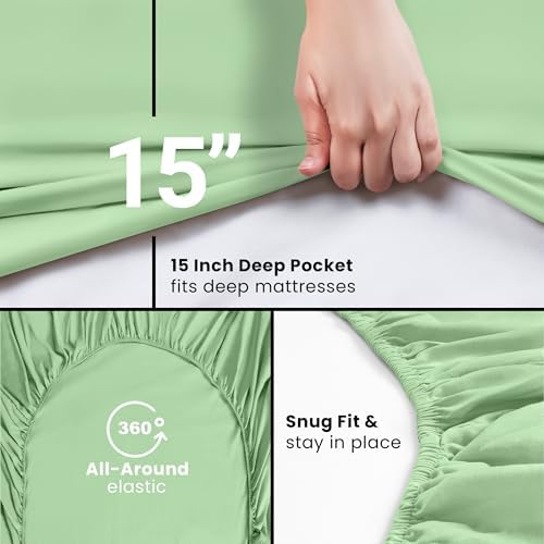 Full Fitted Sheet, Ultra Soft Fits Up to 15 Inch Deep Pocket - Image 3