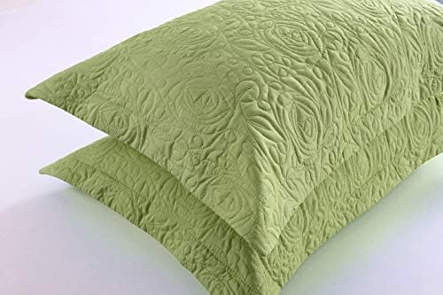 MarCielo 2-Piece Embroidered Pillow Shams, King Decorative Microfiber Pillow - Image 4