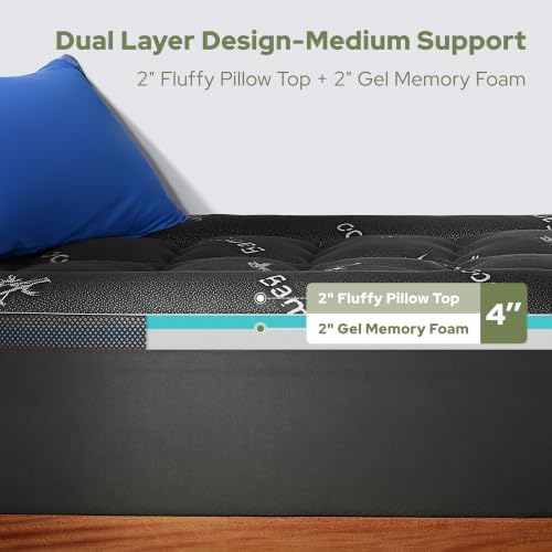 4 Inch Dual Layer Memory Foam Mattress Topper Twin XL - Image 2