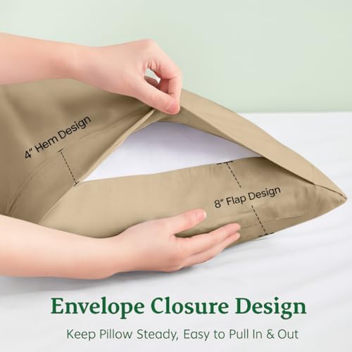 Cotton Delight Organic Cotton Body Pillow Cover 20x60 – 600 Thread Count Sateen - Image 3
