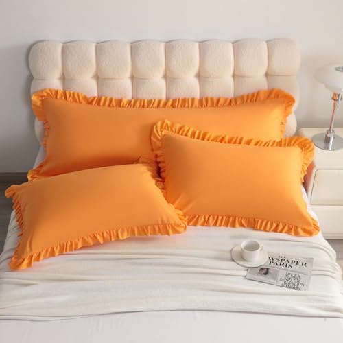 Ruffled Body Pillow Shams, 1 Pack, 20x54 Inches, Ginger Yellow - Image 6