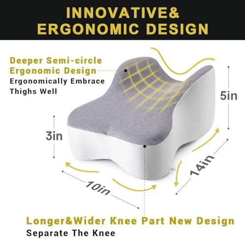 Long Knee Pillow for Side Sleepers Separates Full Thighs for Alignment - Image 2