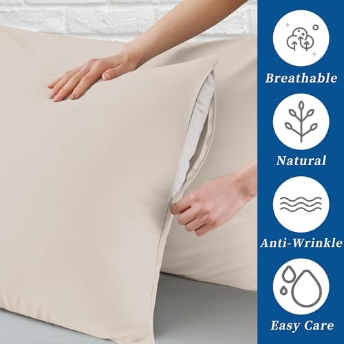 Pillow Cases Standard Size 4 Pcs, 100% Egyptian Cotton 400 Thread Count Sateen - Image 3
