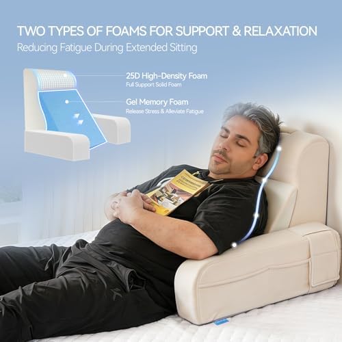 Kayfia Reading Pillow, Gel Memory Foam Back Rest Pillow - Image 3