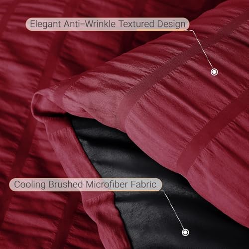 MUXHOMO 5 Pieces Twin Comforter Set, Seersucker Bed in a Bag Twin Size - Image 6