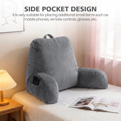 Reading Pillow with Adjustable Memory Foam, Adult Backrest with Arms, Back - Image 5