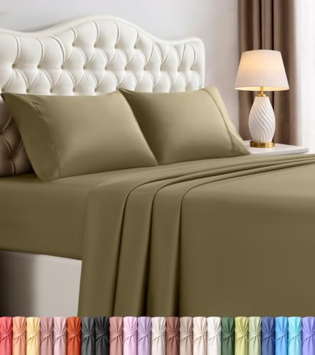 California King Sheets Set, 4 Pieces 16" Deep Pocket Bed Sheets by UTOPIABEDDING