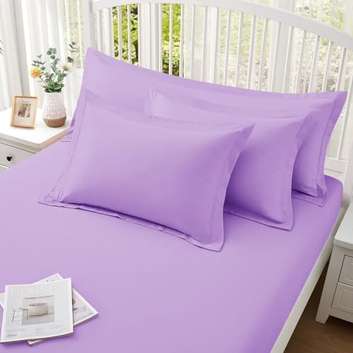 Homiest Light Purple Pillow Shams Body Size, 2-Inch Flange - Image 2