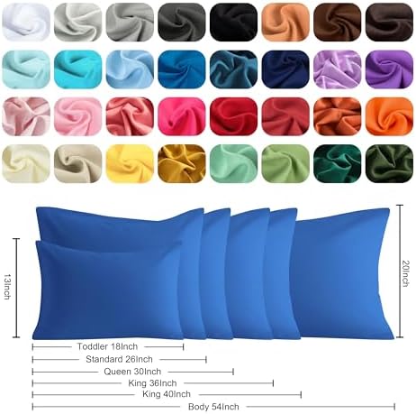 Body Pillow Cases, 2 Pack, 20x54 in, Microfiber, Royal Blue - Image 6