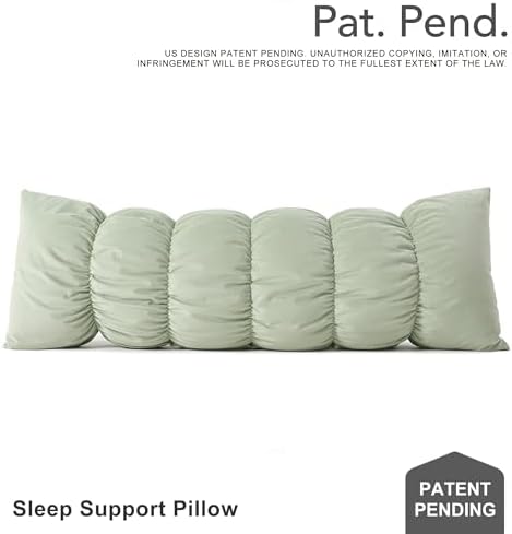 Pat. Pend. Full Body Pillow for Adults, 59 Inch, Celadon Green - Image 2