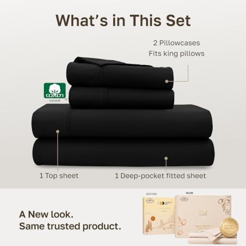 California Design Den 100% Cotton Sateen King Size Bed Sheet Set - Image 3