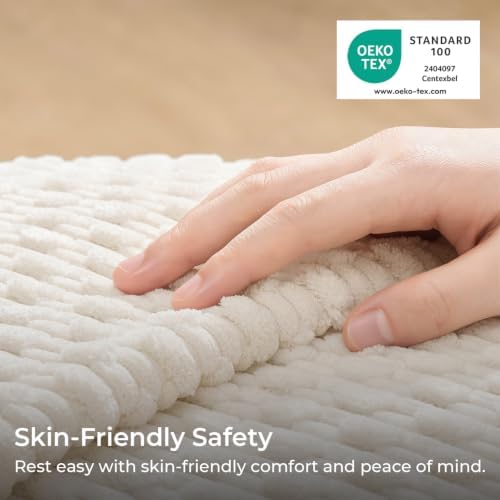 Kevin Textile Soft Corduroy 12"x24" Lumbar Pillow Cover 1 Pack, Cream White - Image 4