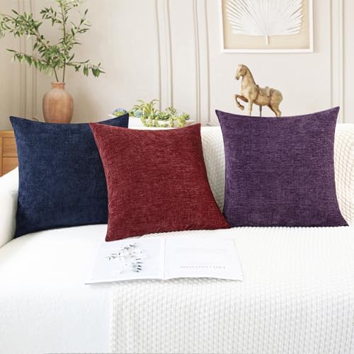 CaliTime Decorative Couch Throw Pillow Covers 24 X 24 Inches Navy Blue - Image 5