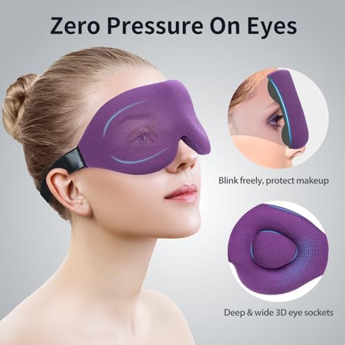 NEWVANGA Sleep Mask for Back and Side Sleeper, Travel Eye Cover - Image 5