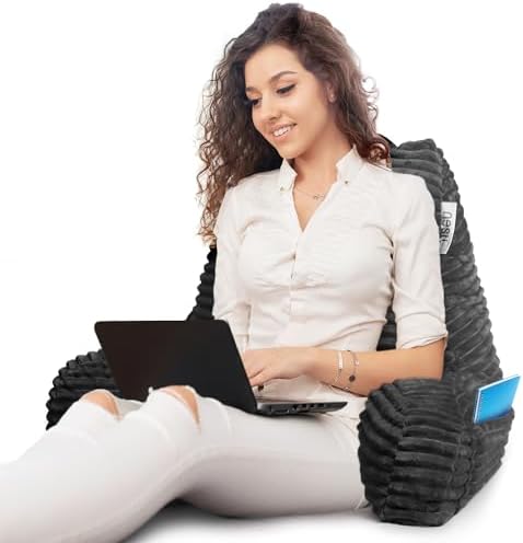 Nestl Reading Pillow with Shredded Memory Foam, Luxe Cut Plush Back Pillow - Image 7