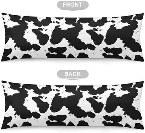Cow Print Body Pillow Cover Black and White Pillowcase - Image 3