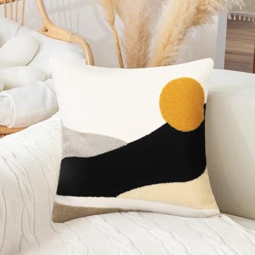 Merrycolor Boho Sun Throw Pillow Covers 18 X 18 Textured Mid Century Modern by Merrycolor