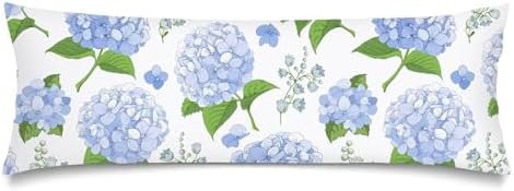 Blue Hydrangea Spring Lumbar Pillow Cover 14x36 Long Body Pillow Covers by Unknown