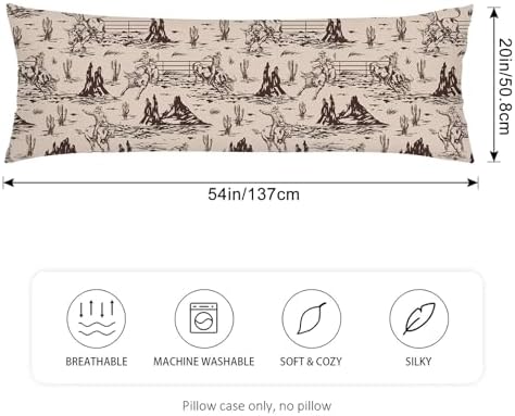 Cowboy Lumbar Pillow Cover 14x36 Long Body Pillow Covers - Image 2