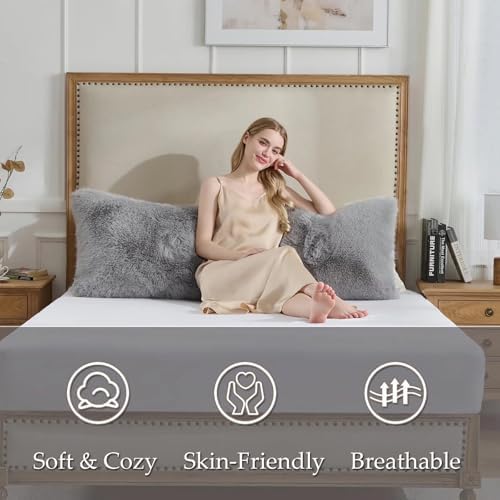 20x54 inch Luxury Fluffy Body Pillow Cover, Shaggy Furry Body Pillowcase - Image 4