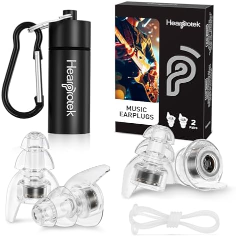 Hearprotek Concert Ear Plugs, 2Pairs Reusable high Fidelity Musician Ear Plugs by Hearprotek