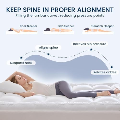 YUGYVOB Twin Mattress Topper Extra Thick, Cooling Plush Mattress Pad - Image 4