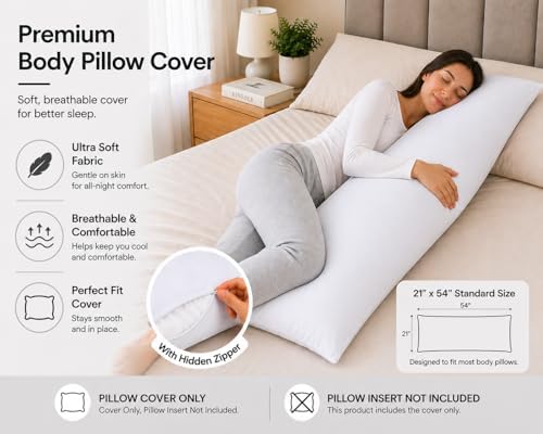 EVOLIVE Body Pillow Covers 2-Pack, Microfiber - Image 4