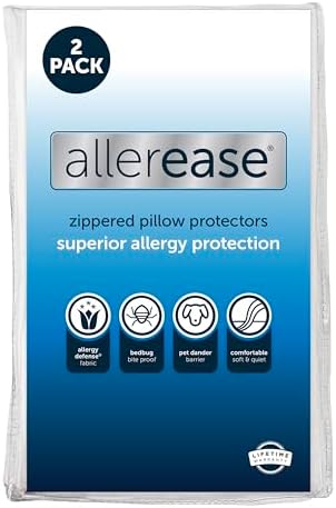 AllerEase Allergy Zippered Pillow Protectors King 2 pack by AllerEase