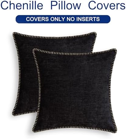 CaliTime Decorative Couch Throw Pillow Covers 20 X 20 Inches Black - Image 6