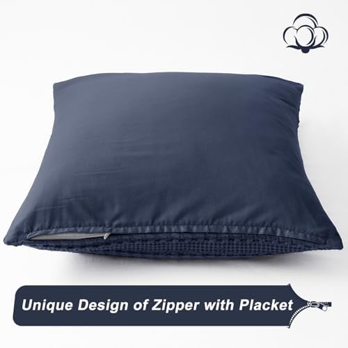 PHF Cotton Waffle Weave Euro Sham Covers 26" x 26", No Insert - Image 4