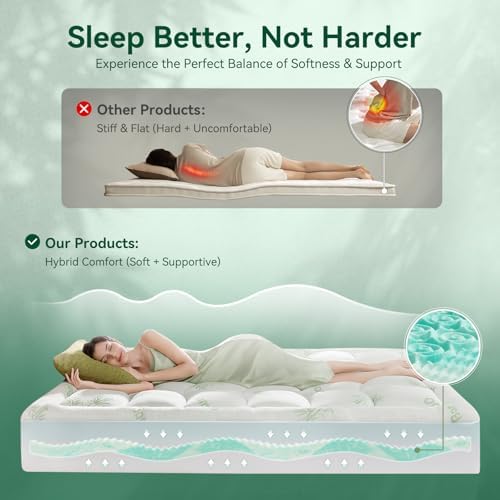 Twin XL 4-Inch 2-in-1 Cooling Memory Foam Mattress Topper - Image 6