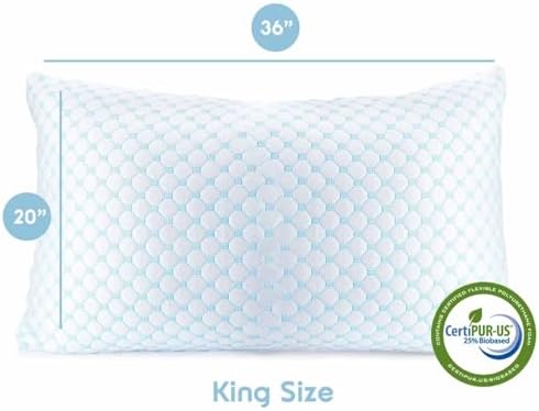 Nestl King Size Cooling Pillow for Sleeping 1 Pack, Luxury Shredded Memory Foam - Image 6