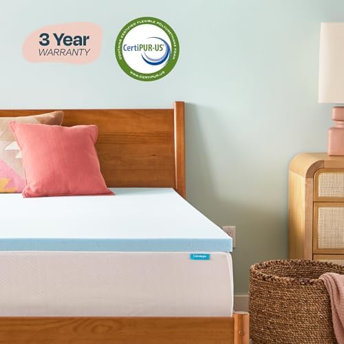 Linenspa Memory Foam Mattress Topper, Short Queen Size - Image 5