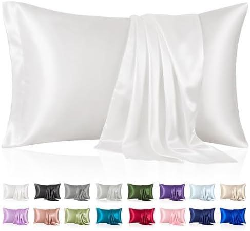 Silk Like Satin Pillowcase King Size, 2 Pack, 20x36 Inches by VCUSUELER