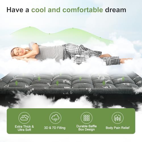 California King Size Mattress Topper Viscose Derived from Bamboo, Soft Thick - Image 2