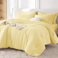 MUXHOMO 7 Pieces Queen Comforter Set, Seersucker Bed in a Bag Queen Size by MUXHOMO