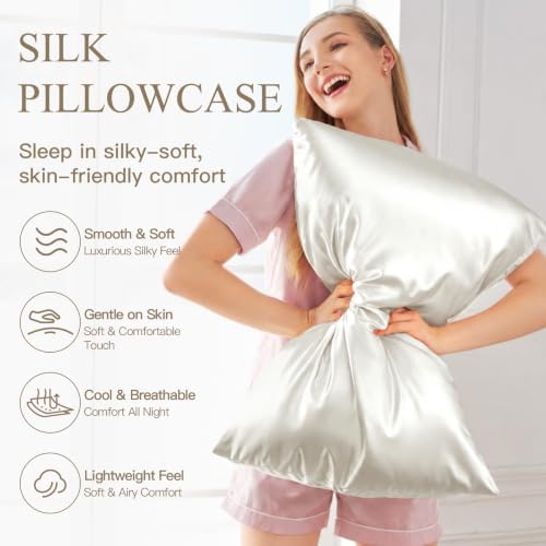 INSSL Silk Pillowcase for Women, Mulberry Silk Pillowcase for Hair and Skin and - Image 2