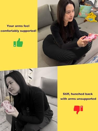 Crochet Pillow for Lap Support Lap Pillow for Gaming Black - Image 4